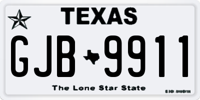 TX license plate GJB9911