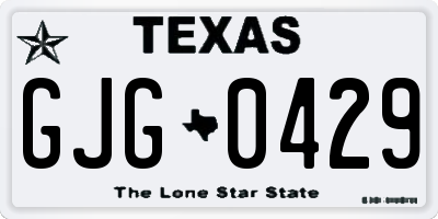 TX license plate GJG0429