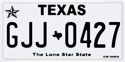 TX license plate GJJ0427