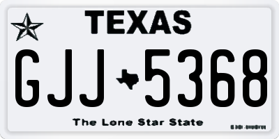 TX license plate GJJ5368