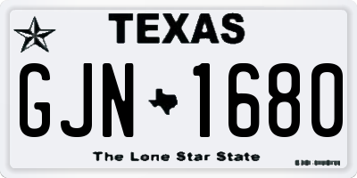 TX license plate GJN1680