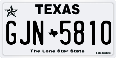 TX license plate GJN5810