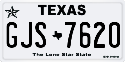 TX license plate GJS7620