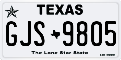 TX license plate GJS9805