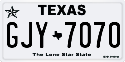 TX license plate GJY7070