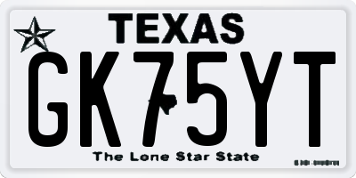 TX license plate GK75YT