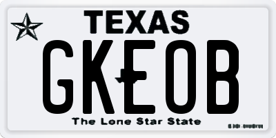 TX license plate GKEOB