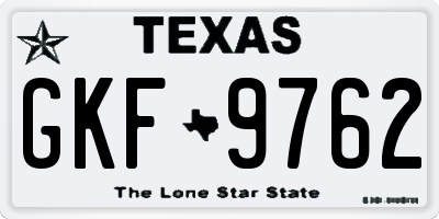 TX license plate GKF9762