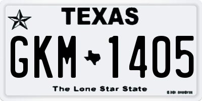 TX license plate GKM1405