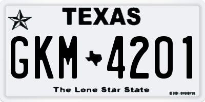 TX license plate GKM4201