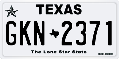 TX license plate GKN2371