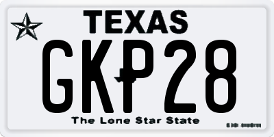 TX license plate GKP28