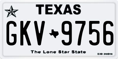 TX license plate GKV9756