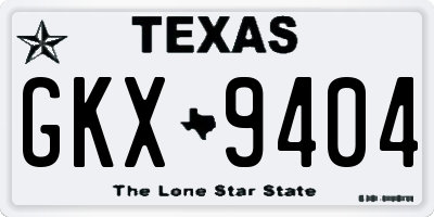 TX license plate GKX9404