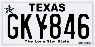 TX license plate GKY846