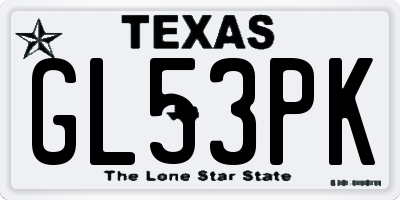 TX license plate GL53PK