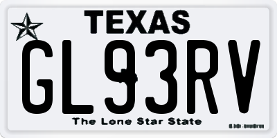 TX license plate GL93RV