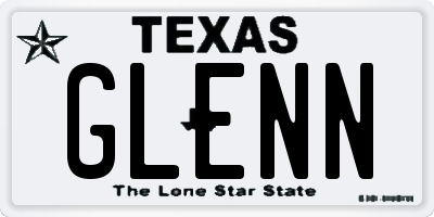 TX license plate GLENN