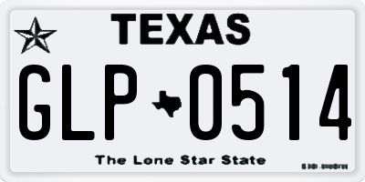 TX license plate GLP0514