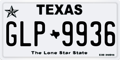 TX license plate GLP9936