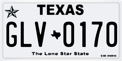 TX license plate GLV0170