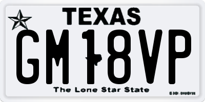 TX license plate GM18VP