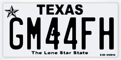 TX license plate GM44FH