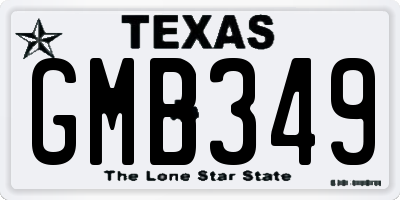 TX license plate GMB349