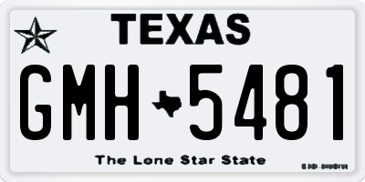 TX license plate GMH5481