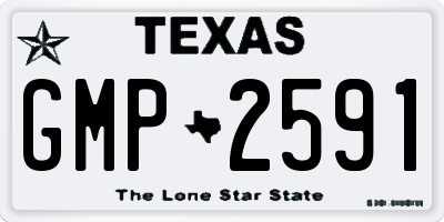 TX license plate GMP2591