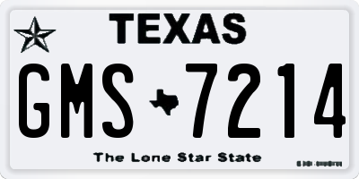 TX license plate GMS7214