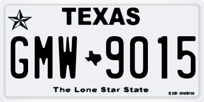 TX license plate GMW9015