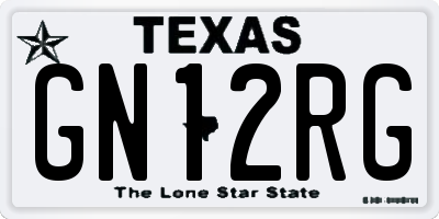 TX license plate GN12RG