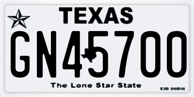 TX license plate GN45700