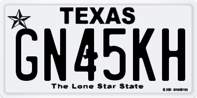 TX license plate GN45KH