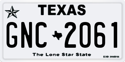 TX license plate GNC2061