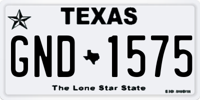 TX license plate GND1575