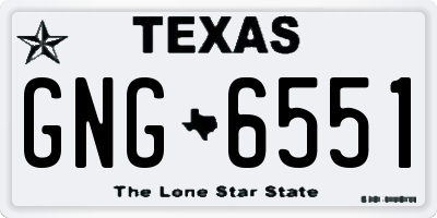 TX license plate GNG6551