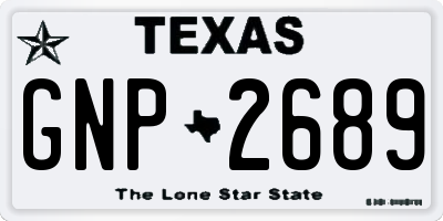 TX license plate GNP2689