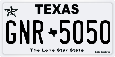 TX license plate GNR5050