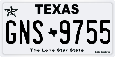 TX license plate GNS9755