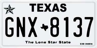 TX license plate GNX8137