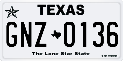 TX license plate GNZ0136