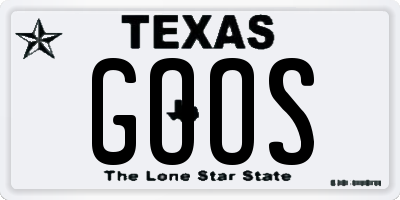 TX license plate GOOS