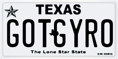 TX license plate GOTGYRO