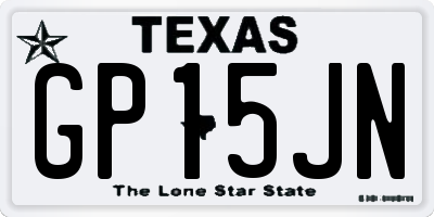 TX license plate GP15JN