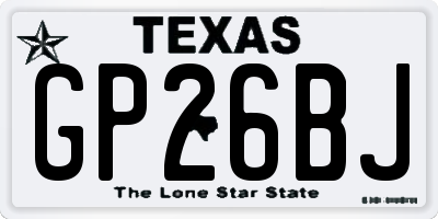 TX license plate GP26BJ