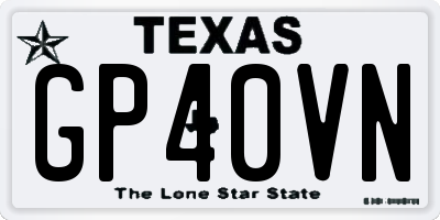 TX license plate GP40VN