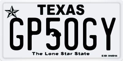 TX license plate GP5OGY