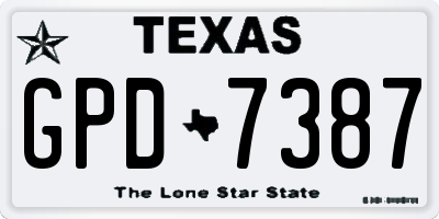 TX license plate GPD7387